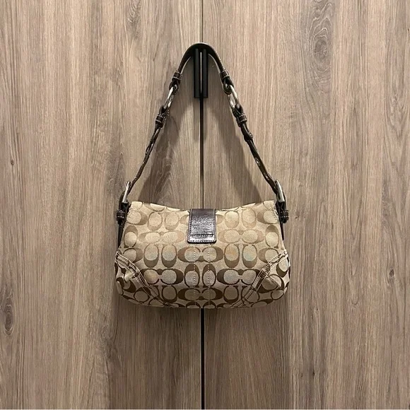 Vintage Y2K Coach Soho Signature Sufflette Tan Brown Shoulder Bag - Picture 4 of 7